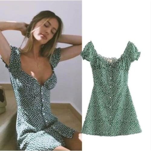 Multiple Size Realisation Par With Jean Green Floral Print Dress Multiple