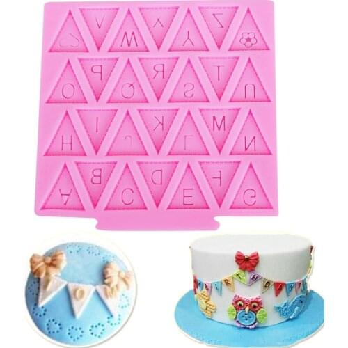 Letter Flag Lace Silicone Cake Mold Cake Decorating Tools Baking Chocolate Mould
