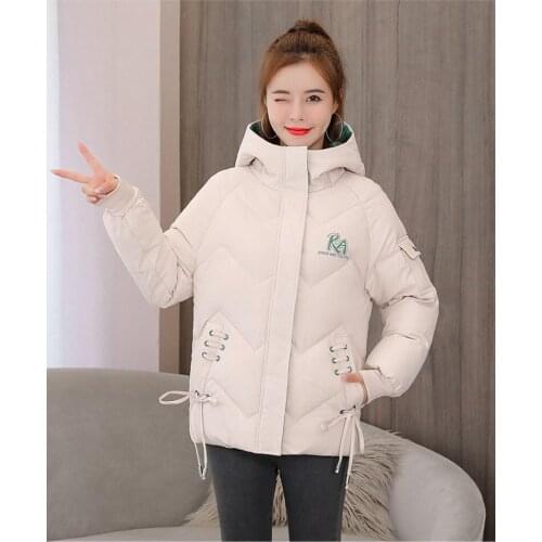Cotton jacket womens short 2021 winter thick and warm loose Korean style slim ladies hooded jacket