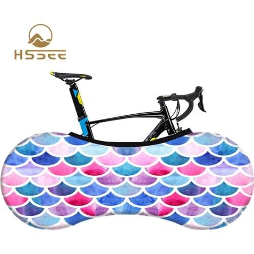 HSSEE 2020 Mermaid Series Fashion Bike Dust Cover High Quality Elastic Fabric Road Bike Indoor Dust Cover Bicycle Accessories