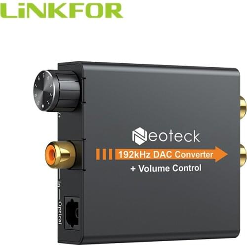LiNKFOR Digital Optical Coaxial Toslink Signal To Analog Audio Converter Adapter RCA Digital To Analog Audio Converter Adapter