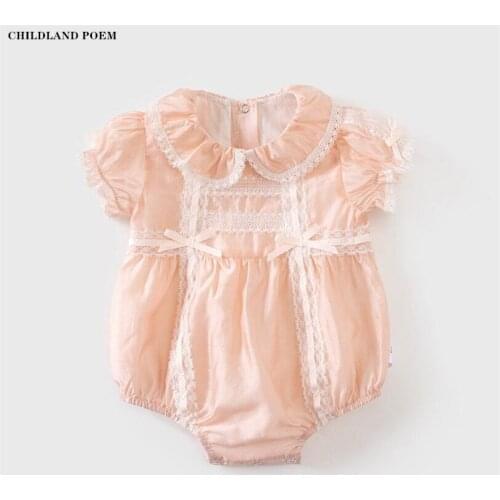 Baby Girl Clothes Summer Princess Newborn Baby Romper Jumpsuit Lace Short Sleeve Infant Baby Sunsuit Playsuit Girls Outfits