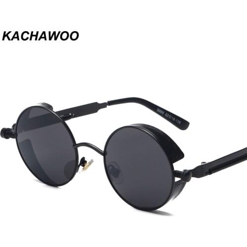 Kachawoo wholesale 6pcs round steampunk sunglasses men vintage glasses steam punk sun glasses women summer 2018 men gift UV400