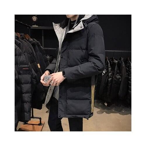 Men hooded jacket winter the new trend of thickening in long winter jacket winter cotton-padded jacket for men