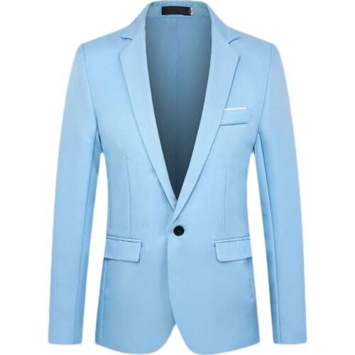 New Arrival Men Slim Fit Office Single Breasted Blazer Solid Casual Mens Suit Jacket Wedding Dress Coat Male 8 Colors M-5XL