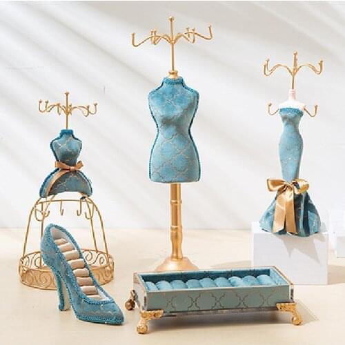 Set of Jewellery Displays Stand Earrings Ring Model Dress High-Heeled Shoes Jewellery Rack Jewellery Holder Stand Display GIFT