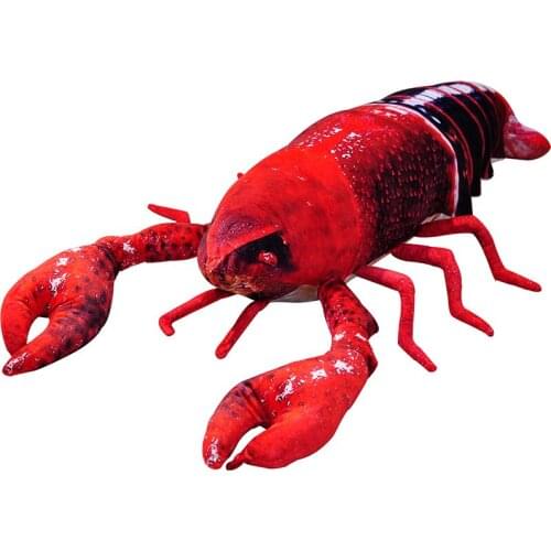 Dorimytrader JUMBO Plush Simulation Animal Lobster Toy Pillow Stuffed Soft Doll for Children Gift 43inch 110cm DY61465