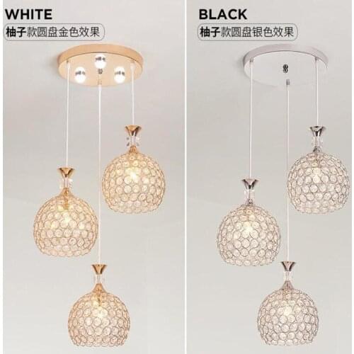 Dining room lamp Pendat Lamp three head led modern simple bar bedroom single head creative dining room crystal meal chandelier