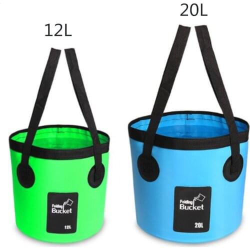 12L 20L Portable Waterproof Water Bag Fishing Folding Bucket Water Storage Container Carrier Bags For Fishing Camping Hiking