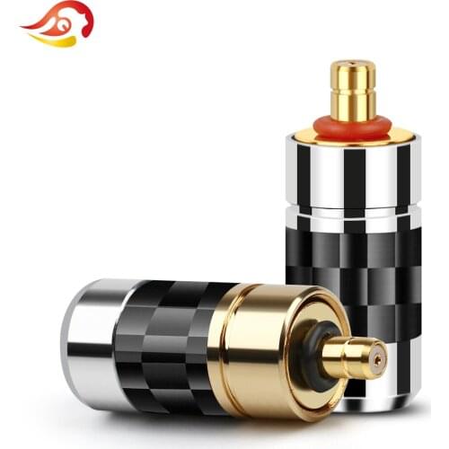 QYFANG Aluminum Alloy Earphone Plug Carbon Fiber IPX Pin Beryllium Copper Audio Jack Wire Connector For UE6 UE6PRO Headphone