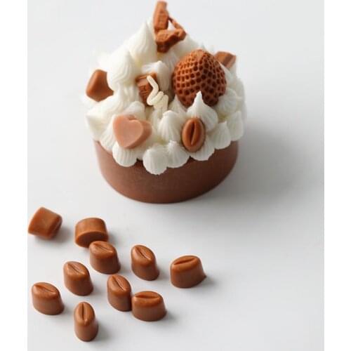 Coffee bean candle mold DIY Mini Love chocolate mold Ice cream cake decoration mold Scented candle material