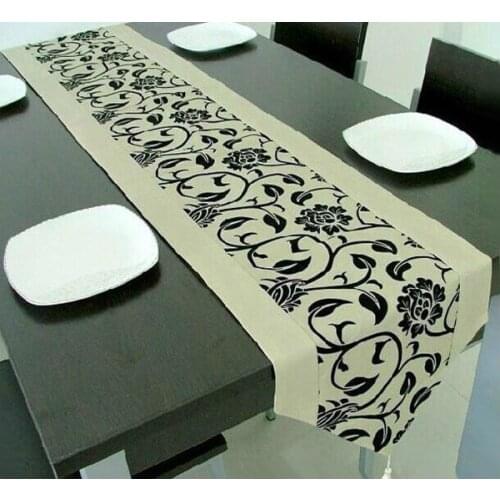 Modern fashion table runner tea table tv table shoes cabinet decoration flocking material fabric table runner