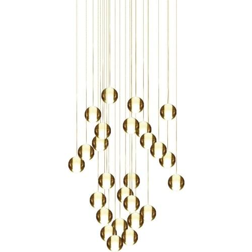 LED Chandeliers Stair Lights Loft Coffee Art Deco Lighting DIY Modern Crystal Glass Chandelier Pendant Lamps Indoor Hanging Lamp