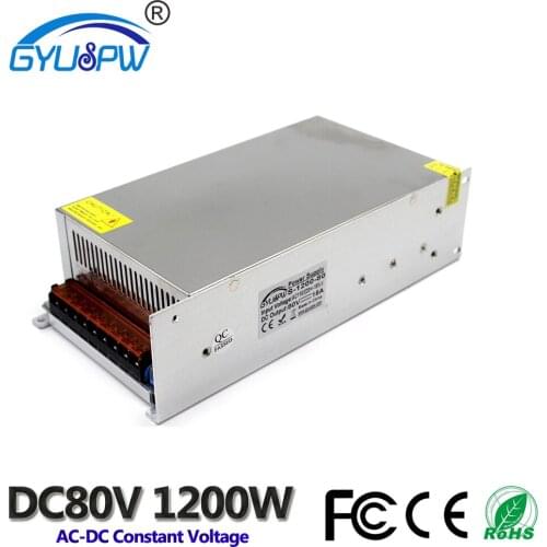 Single Output DC 80V 15A 1200W Switch Power Supply Transformer 220V 110V AC to DC80V SMPS For CNC Router Stepper machine Motor