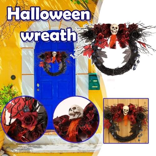 Halloween Wreath Skull Dead Branch Ghost Festival Terror Decoration Pendant Wreath Decor for Home Party Supplies Plaques Hallowe
