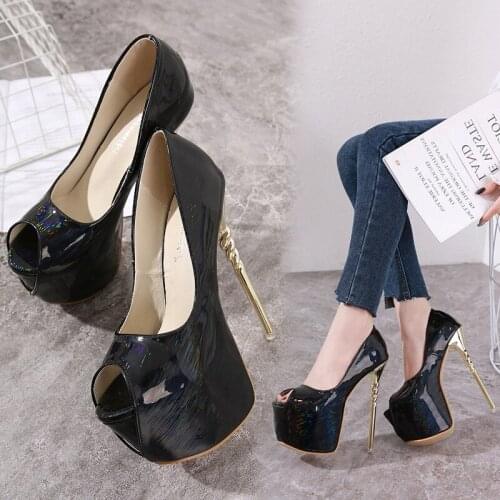 Plus Size 42 43 Womens Pumps Summer 2021 Thick Platform 16.5cm Female Career High Heels Black Womans Sexy Office Heeled Shoes