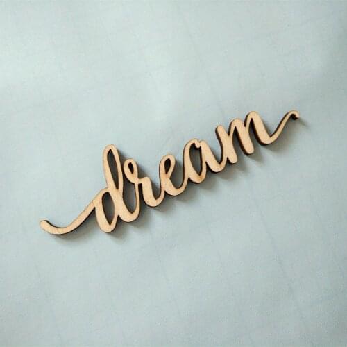 10pcs Dream Script Wood Sign Art Wooden Hello Laser Cut Wedding Decor Cursive Hello Greeting Sign Wall Home Decorations
