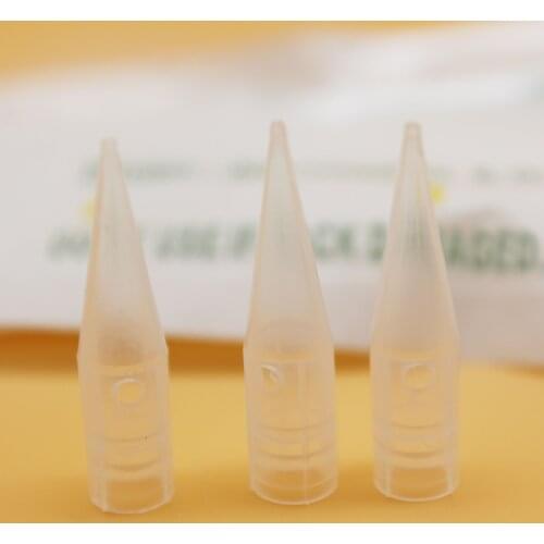 100 pcs Steriled1RL/ 3RL Tattoo Tip Needle Caps Nozzle For Permanent Makeup Tattoo Machine Eyebrow Lip Body