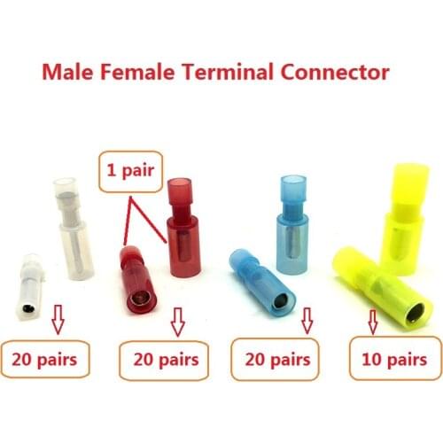 20PCS/Set 10PCS/Set Electrical Connector Male Female Crimp Insulation Nylon Cable Terminals