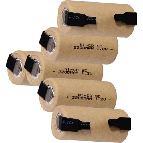 36 pieces SC batteries 2200mah 1.2v subc nicd battery random color