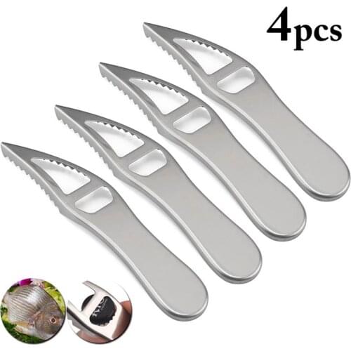 4pcs Fish Skin Brush Scraping Fishing Scale Brush Graters Fast Remove Fish knife Cleaning Peeler Scaler Scraper Kitchen Tools