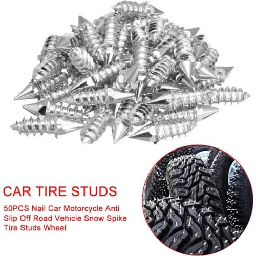 50pcs 27mm Winter Wheel Lugs Car Tires Studs Screw Snow Spikes Wheel Tyre Snow Chains Studs For Shoes ATV Car Motorcycle Tire