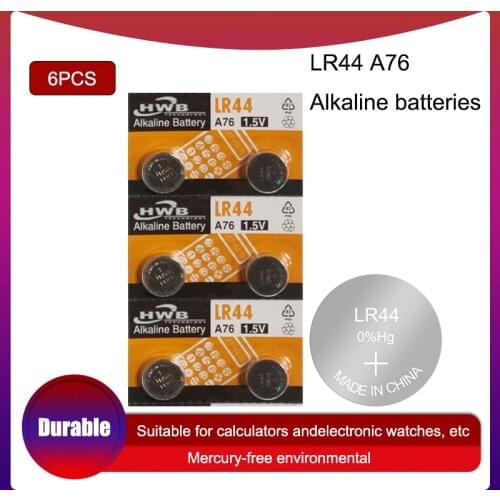 6pcs/Lot LR44 for Maxell Alkaline Button Battery 1.5V Lithium Coin Batteries A76 AG13 G13A LR44 LR1154 357A SR44 0%Hg