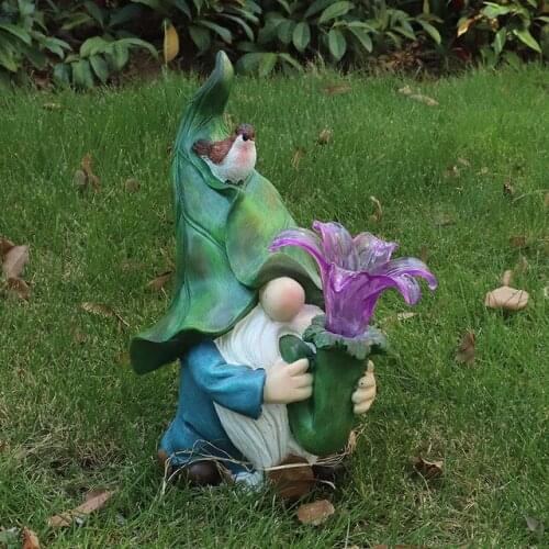 American Resin Solar Blowing Trumpet Flower Fairy Statue Square Community Furnishing Crafts Garden Park Lawn Sculpture Ornaments