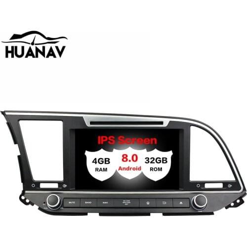HUANVA Android8.0 Car DVD Player GPS navigation For Hyundai Elantra 2016- 2018 multimedia player tape recorder 8-Core navi Audio