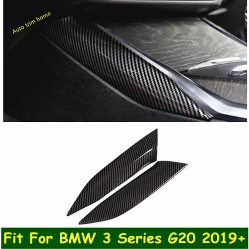 Side Gear Shift Gearshift Box Panel Cover Trim Auto Accessories Fit For BMW 3 Series G20 2019 2020 2021 / ABS Carbon Fiber