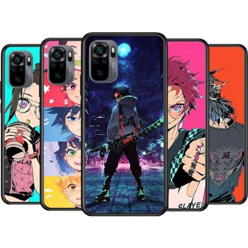 Anime Demon Slayer Kimetsu no Yaiba For Xiaomi Redmi Note 10S 10 9T 9S 9 8T 8 7S 7 6 5A 5 4X 4 Pro Max 5G Phone Case
