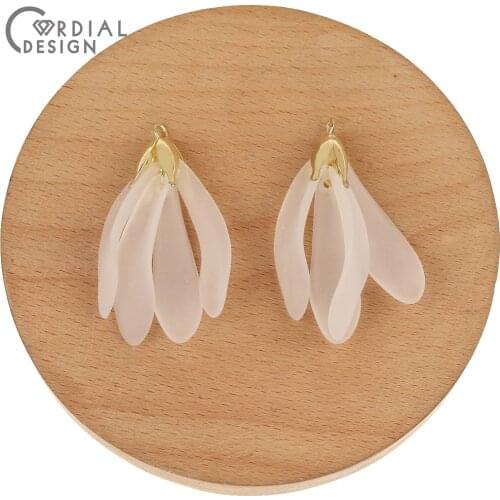 Cordial Design 50Pcs 23*46MM Earrings Pendant/Sanding Effect/Earrings Accessories/Flower Shape/Jewelry Findings & Components