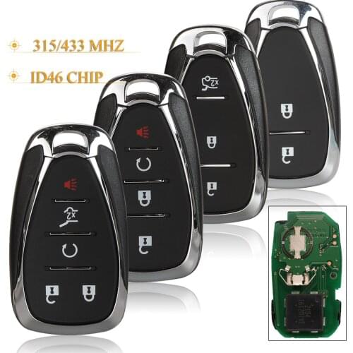 Kutery 2/3/4/5 Buttons Car Remote Key ID46 HYQ4AA 315Mhz, HYQ4EA 433Mhz For Chevrolet Cruze Camaro Malibu Equinox Spark