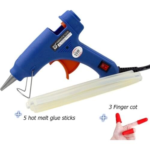 20W Hot Melt Glue Gun with 7mm Glue Sticks Mini Industrial Guns Heat Temperature Thermo Electric Repair Tool