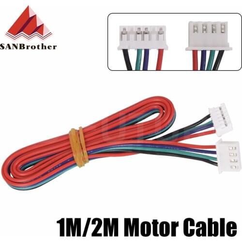 3D Printer Motor Cable Connector 4pcs/lot 1M/2M DuPont line HX2.54 4pin to 6pin White Terminal 4pin Stepper Motor Cables