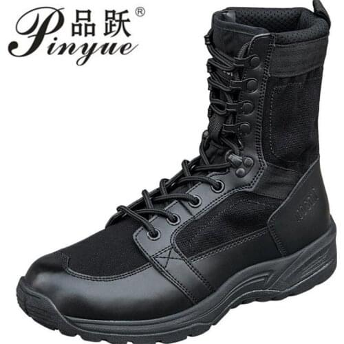 Summer Combat Boot Men Climbing Training Lightweight Waterproof Tactical Boots Outdoor Hiking Breathable Mesh Army Shoes