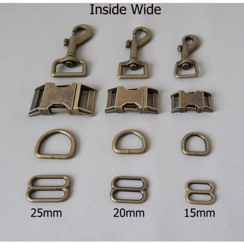 50Sets/Lot Metal D Ring Side Release Buckle Belt Loop Hook Hardware For Bag Pet Dog Collar Paracord Lobster Clasp DIY Accessory