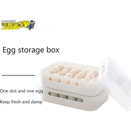 Mr Clean 24 Grids Egg Fresh Storage Box Household Refrigerator Kitchen Storage Shockproof Egg Storage