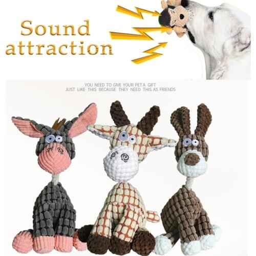MZHQ Toys For Dogs Cats Puppy Molar Tooth Cleaning Antistress Fidget Dog Plush Chews Vocal Toys Vent Simulation Donkey Soft Toys