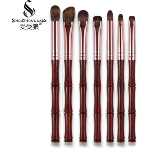 Shoushoulang Professional Handmade Make Up Brush Kit Bamboo Eye Shadow Blending Brush Soft Tree Squirrel Hair Makeup Brushes Set