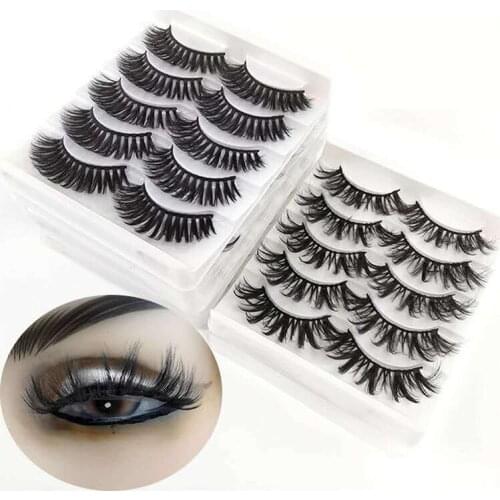 Long Eyelashes Makeup False Eyelashes Full Strip Lashes Mink Eyelashes Thick 3d 5 Pairs Mink Hair Natural Hand Made Above 1.5cm
