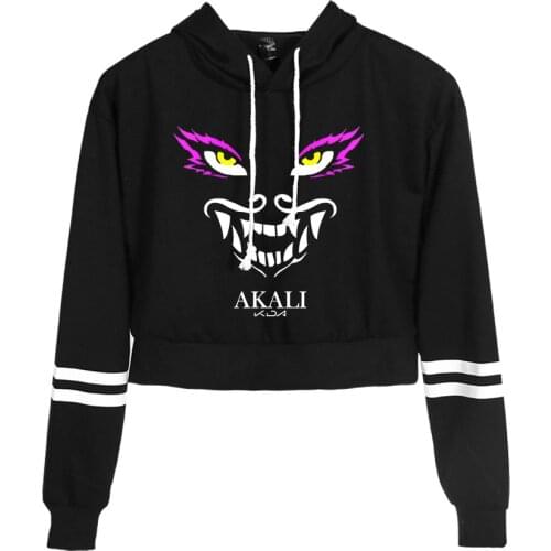 2020 Hot Kda The Baddest Game New Song Printed Streetwear Women Pullovers Navel Lumbar Hoodies Sweatshirt Casual Clothes