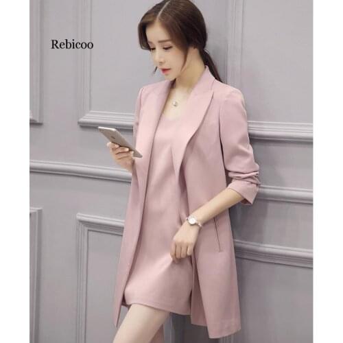 Autumn Winter High Quality Women Overcoat Pink Color Elegant OL Trench