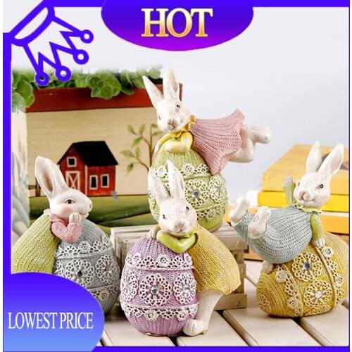 Easter Bunny Egg Cute Resin Craft Living Room Decoration Gifts Childrens Room Girls Cute Resin Bunny Decoration Craft Gift