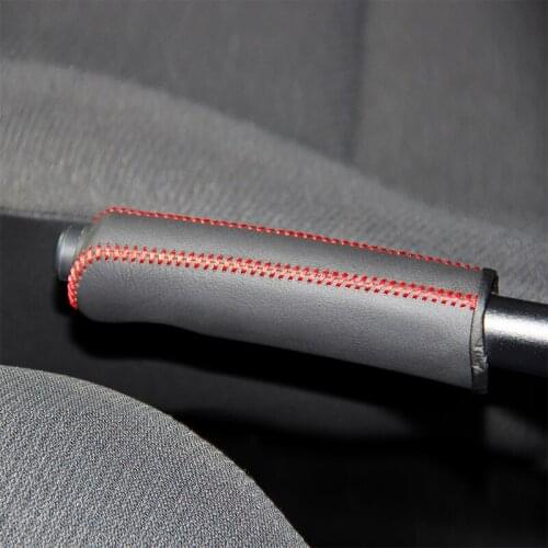 Genuine Leather Handbrake Grips for Mercedes benz Smart Natural leather cover on the handbrake car accessories interior