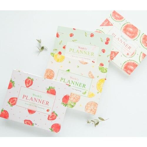 Sharkbang 16 Week Kawaii Strawberry Cherry Flower Weekly Planner Monthly Daily To Do It Schedule Notebook School Stationery