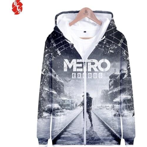 Metro Exodus 3D Printed Zipper Hoodies Women/Men Fashion Long Sleeve Hooded Sweatshirts 2019 Hot Sale Casual Streetwear Clothes