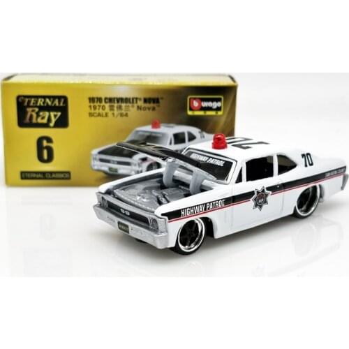 1:64 Scale Bburago Eternal Classics Chevrolet Nova 1970 Boy Toys DieCast Car