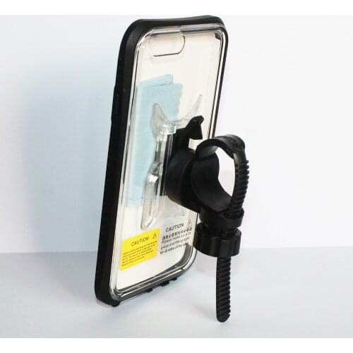 Bicycle Cell Phone Holder Phone Case Bike Handlebar Rail Mount Holder Stand with Grip Clip Waterproof Case for iPhone 6/6 Plus