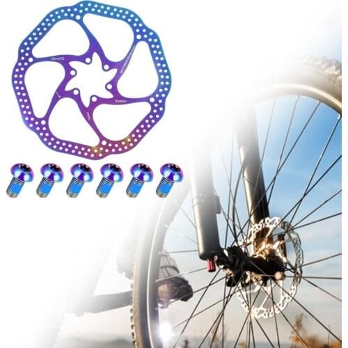 VXM HS1 180mm 6 Holes Stainless Steel Hydraulic Disc Brakes with Screws for Mountain Road Bike Dazzling Color Oil Pressure Brake